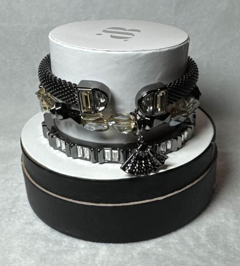BP Prestige Of The Unseen Created Stones Stack with Removable Fan Charm Hematite